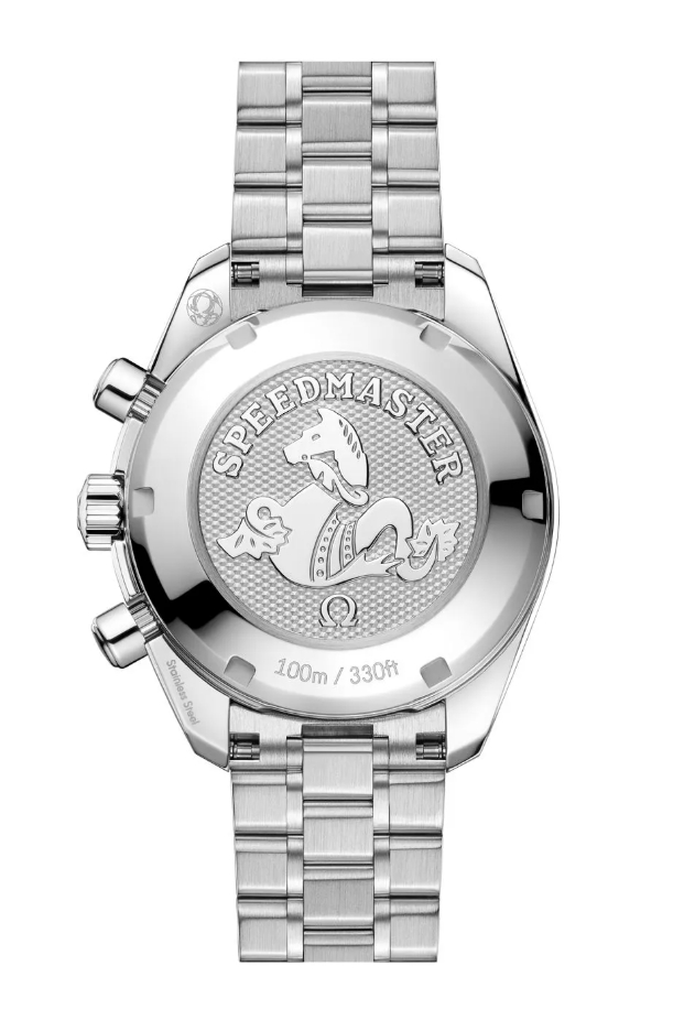 Omega Speedmaster 38 caseback and stainless steel bracelet
